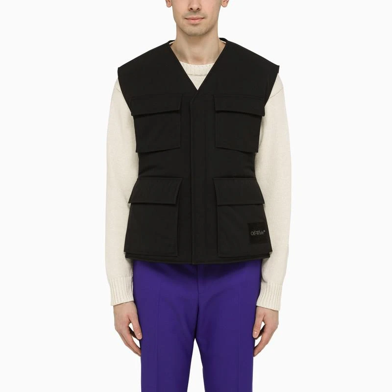 商品Off-White|Black padded waistcoat,价格¥2950,第1张图片