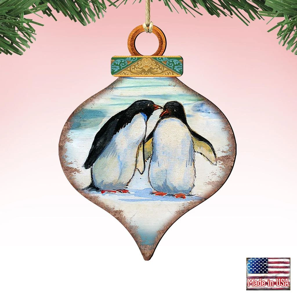商品Designocracy|Designocracy Penguins Drop - 8035382 Wooden Ornaments Set of 2,价格¥206,第1张图片