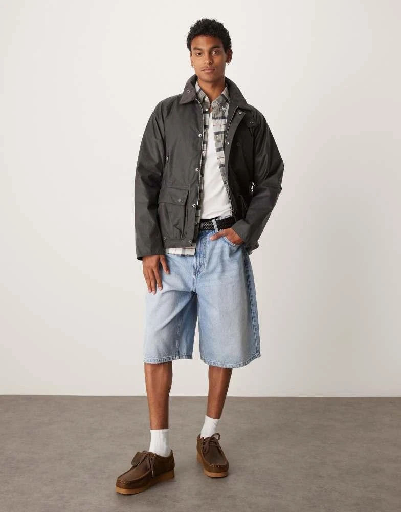 商品Barbour|Barbour utility spey wax jacket in charcoal,价格¥2092,第3张图片详细描述