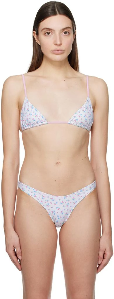 商品Frankies Bikinis|White & Pink Lumia Bikini Top,价格¥807,第1张图片