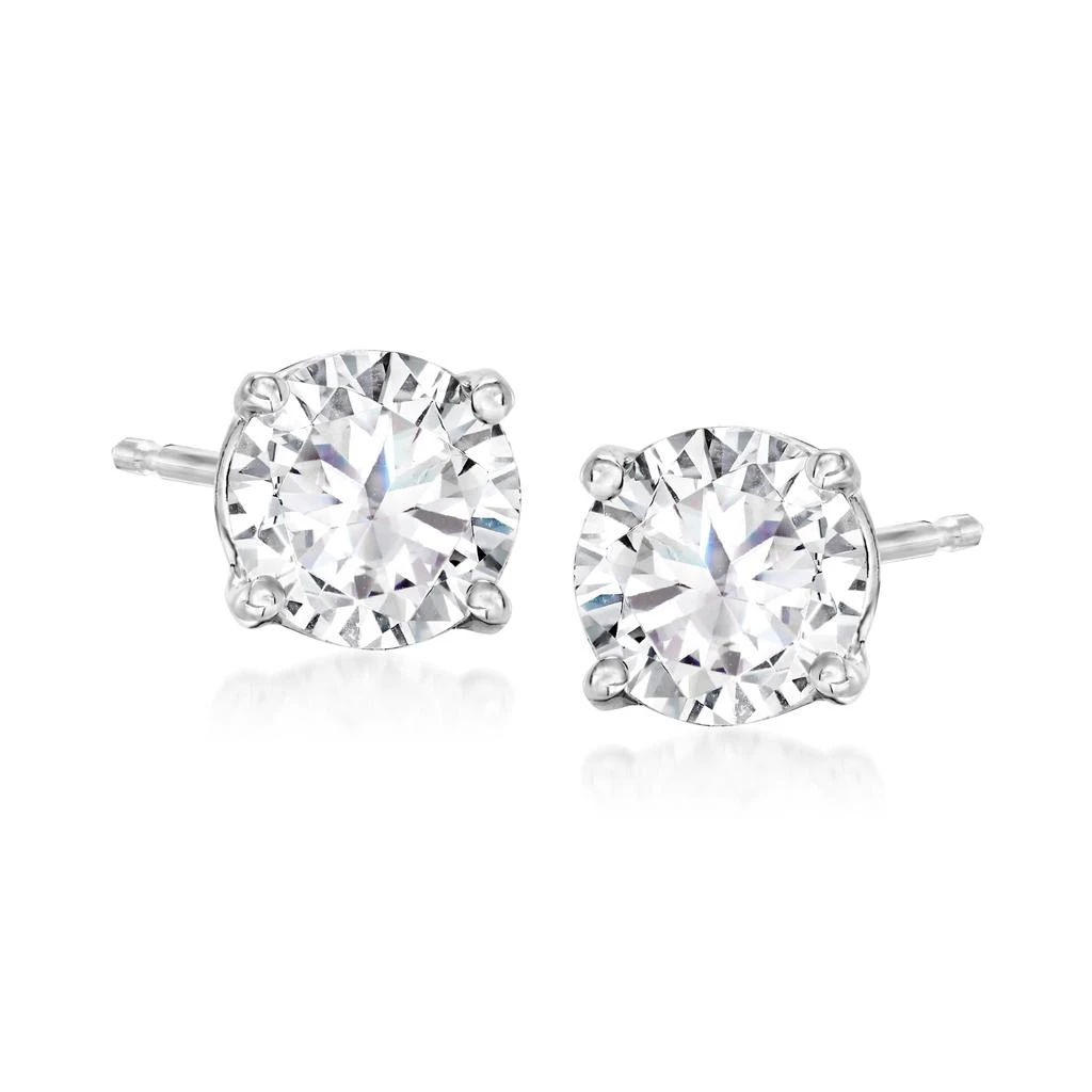 商品Ross-Simons|Ross-Simons Diamond Stud Earrings in Platinum,价格¥13899,第1张图片