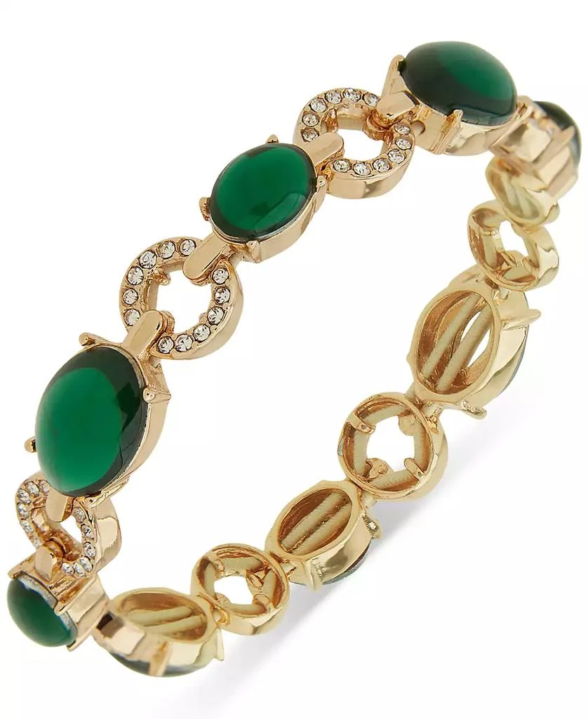 商品Anne Klein|Gold-Tone Stone & Crystal Pavé Alternating Link Stretch Bracelet,价格¥171,第1张图片