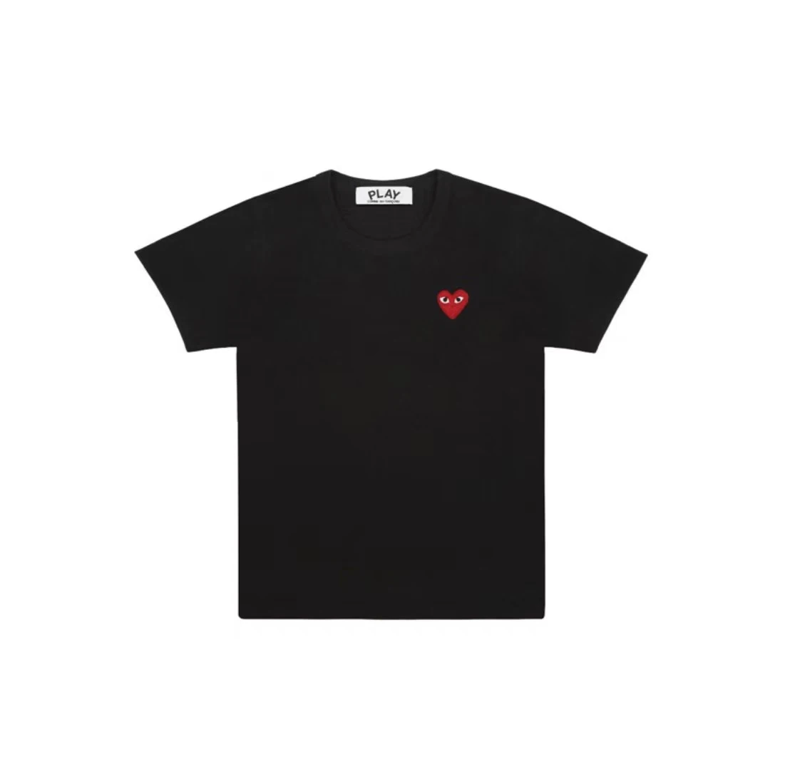 CDG Play 胸口红色爱心短袖T恤 男款黑色 送礼推荐AZ-T108-051BLACK 商品