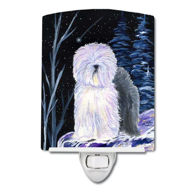 商品Caroline's Treasures|Starry Night Old English Sheepdog Ceramic Night Light,价格¥204,第1张图片