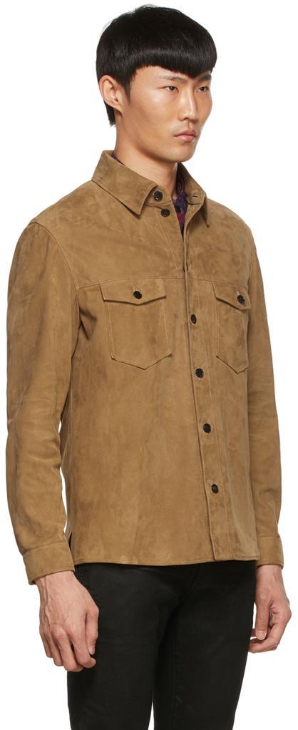 商品Yves Saint Laurent|Tan Suede Jacket,价格¥32414,第4张图片详细描述