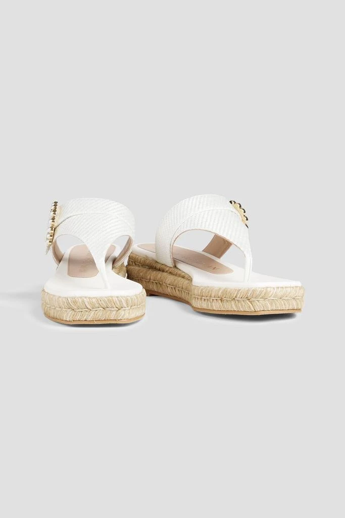 商品Stuart Weitzman|Embellished raffia espadrille wedge sandals,价格¥789,第2张图片详细描述