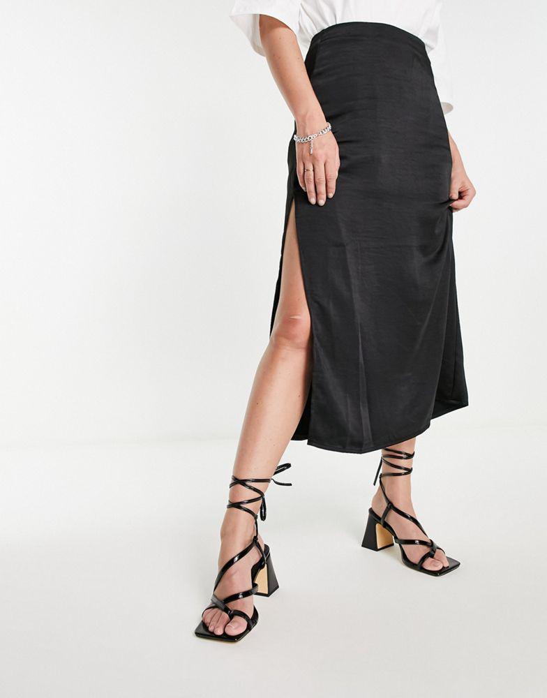 商品Topshop|Topshop Wide Fit Nadia block heel ankle tie sandal in black,价格¥259,第6张图片详细描述