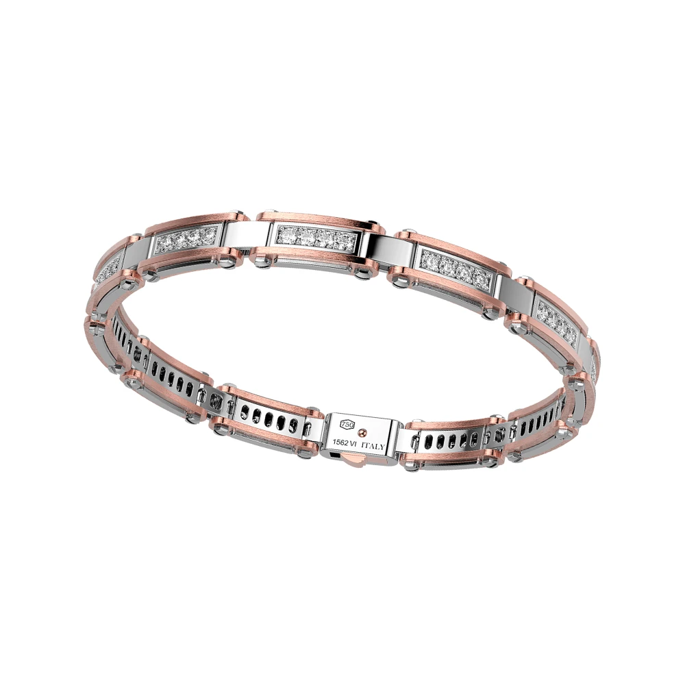 商品Zancan|18K rose and white gold bracelet with diamonds.,价格¥115093,第1张图片