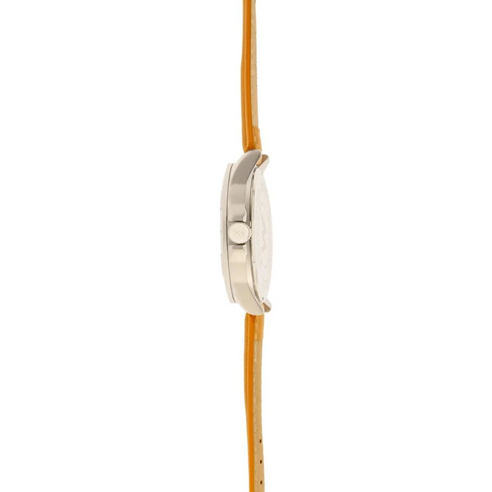 商品Wrangler|Men's Watch, 48MM IP Silver Case with White Dial, Second Hand Sub Dial, Tan Strap,价格¥452,第3张图片详细描述