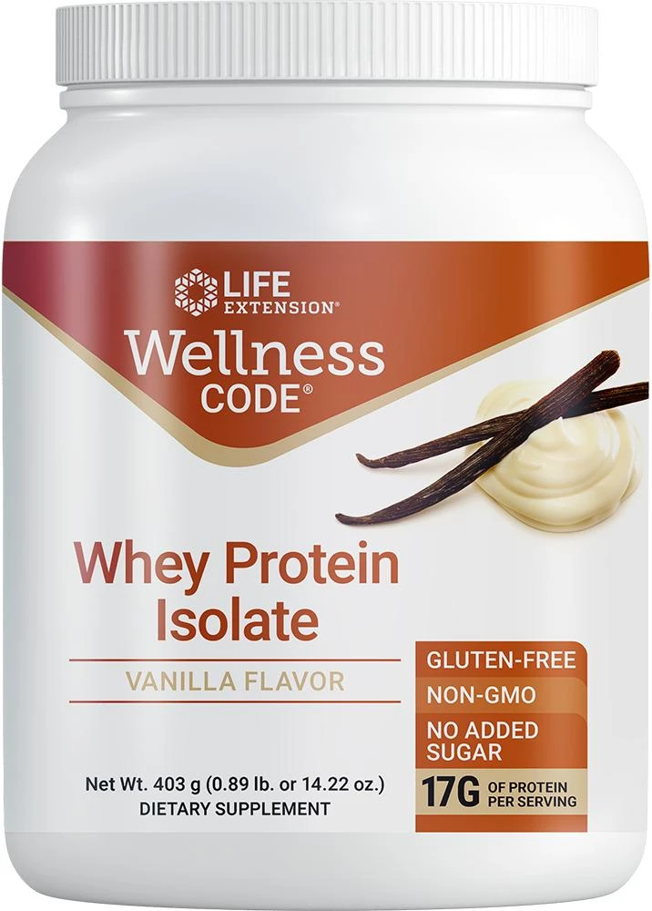 商品Life Extension|Life Extension Wellness Code® Whey Protein Isolate, Vanilla (403 grams),价格¥207,第1张图片