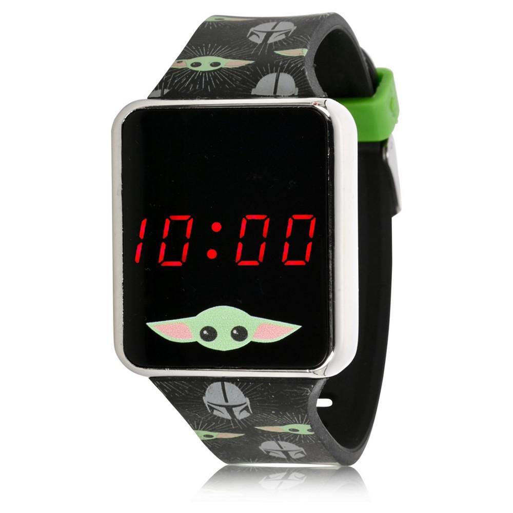 商品Accutime|Star Wars Kid's Baby Yoda Touch Screen Black Silicone Strap LED Watch, 36mm x 33 mm,价格¥158,第1张图片