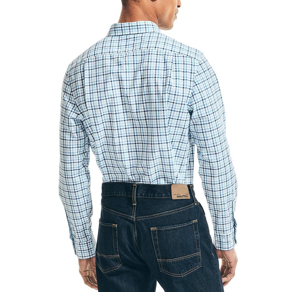 商品Nautica|Men's Classic-Fit Long-Sleeve Mini Check Plaid Shirt,价格¥453,第4张图片详细描述