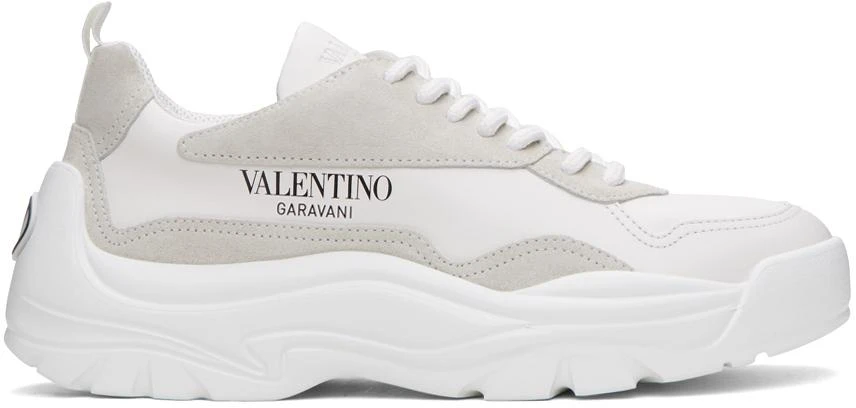 商品Valentino|White Gumboy Calfskin Sneakers,价格¥6821,第1张图片