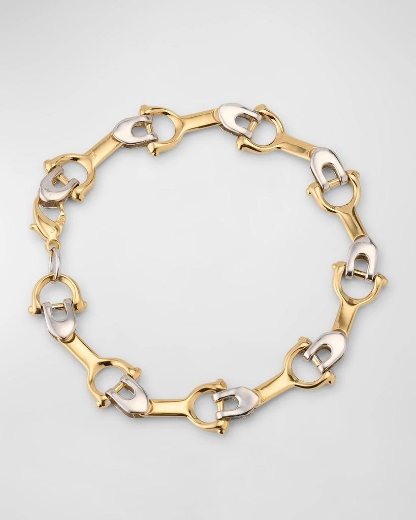 商品NM Estate|Estate 18K Yellow and White Gold Alternating Stirrup Bracelet,价格¥38576,第1张图片