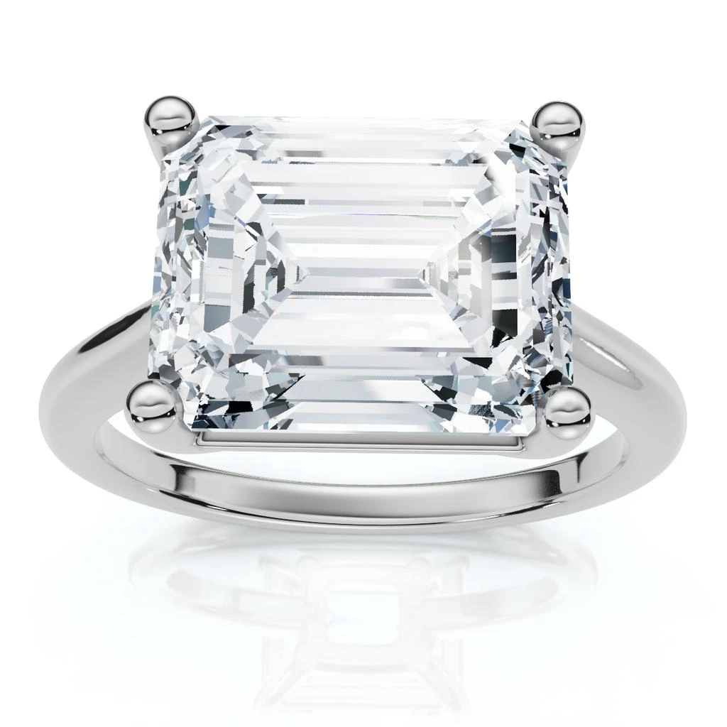 商品Pompeii3|Certified 5Ct Emerald Cut Lab Grown Diamond Solitaire Engagement Ring Gold Or Pt,价格¥19088,第1张图片
