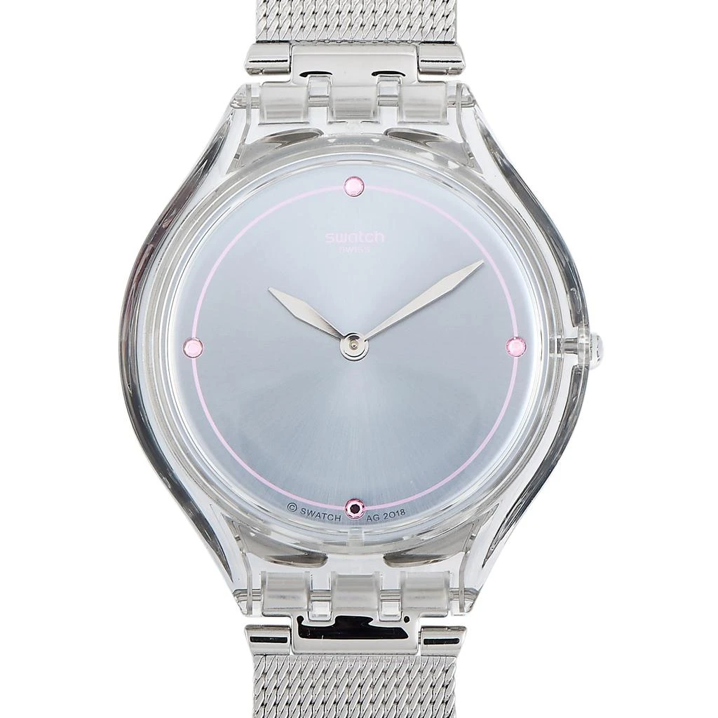 商品Swatch|Swatch Skinstones 36.8 mm Plastic and Stainless Steel Silver Dial Watch SVOK105M,价格¥795,第1张图片