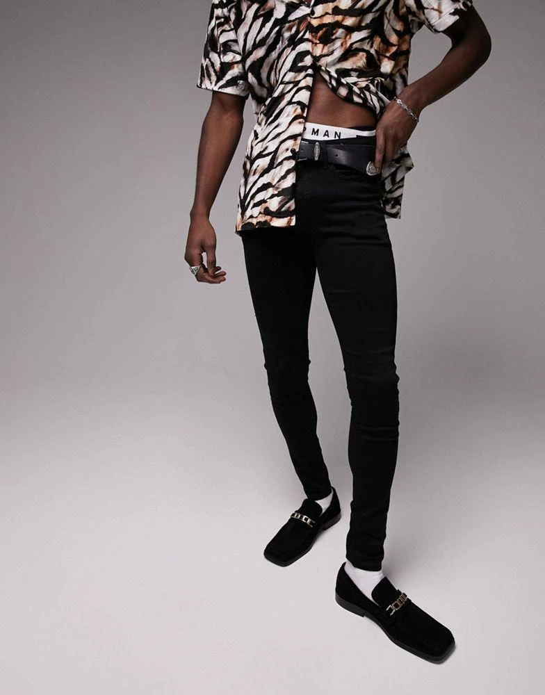 商品Topman|Topman spray on jeans in black,价格¥222,第1张图片