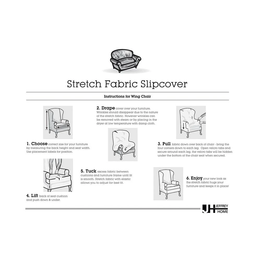 商品P/Kaufmann Home|Stretch Sensations Double Diamond Wing Chair Cover,价格¥433,第4张图片详细描述