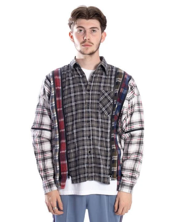 商品Needles|needles 7 cuts wide zip flannel shirt,价格¥1442,第1张图片