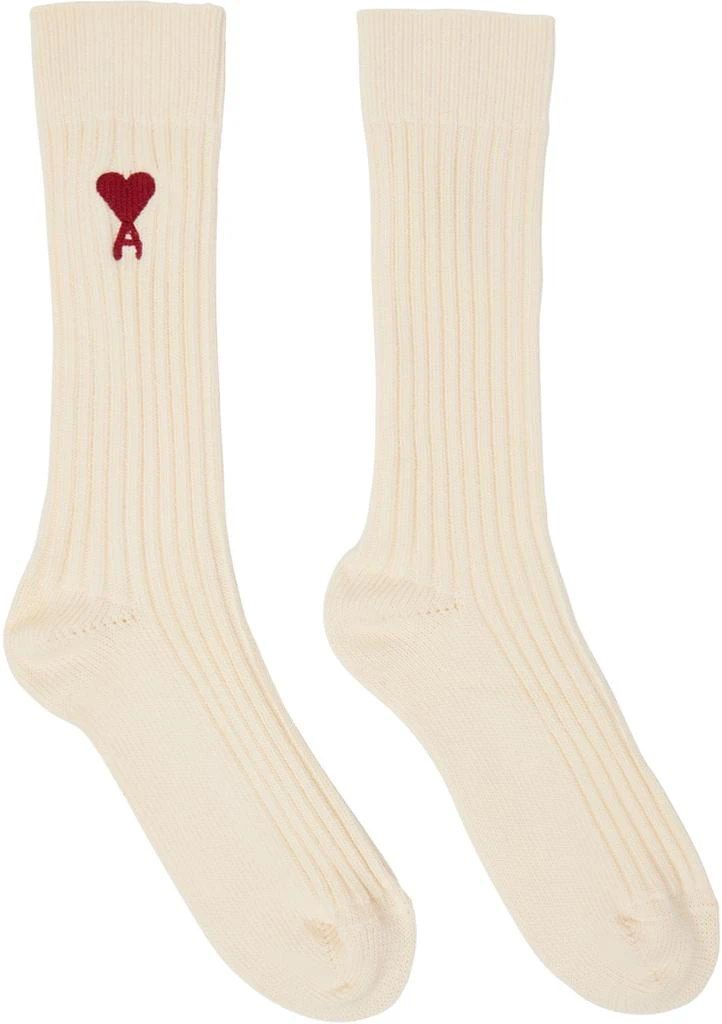 商品AMI|Three-Pack Off-White Ami de Cœur Socks,价格¥599,第2张图片详细描述