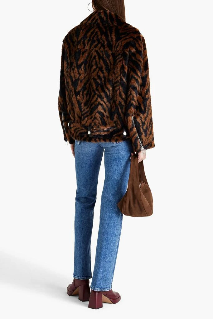 商品STAND STUDIO|Leana zebra-print faux fur biker jacket,价格¥1592,第3张图片详细描述
