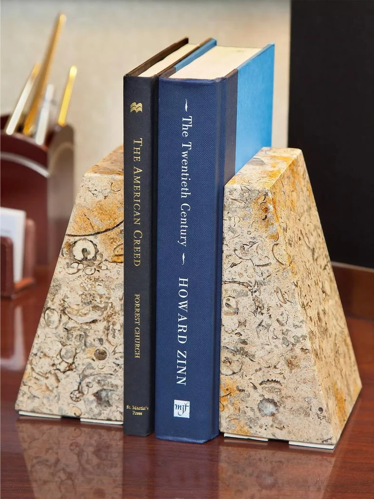 商品Marble Crafter|Zeus Fossil Stone 2-Piece Bookend Set,价格¥784,第2张图片详细描述
