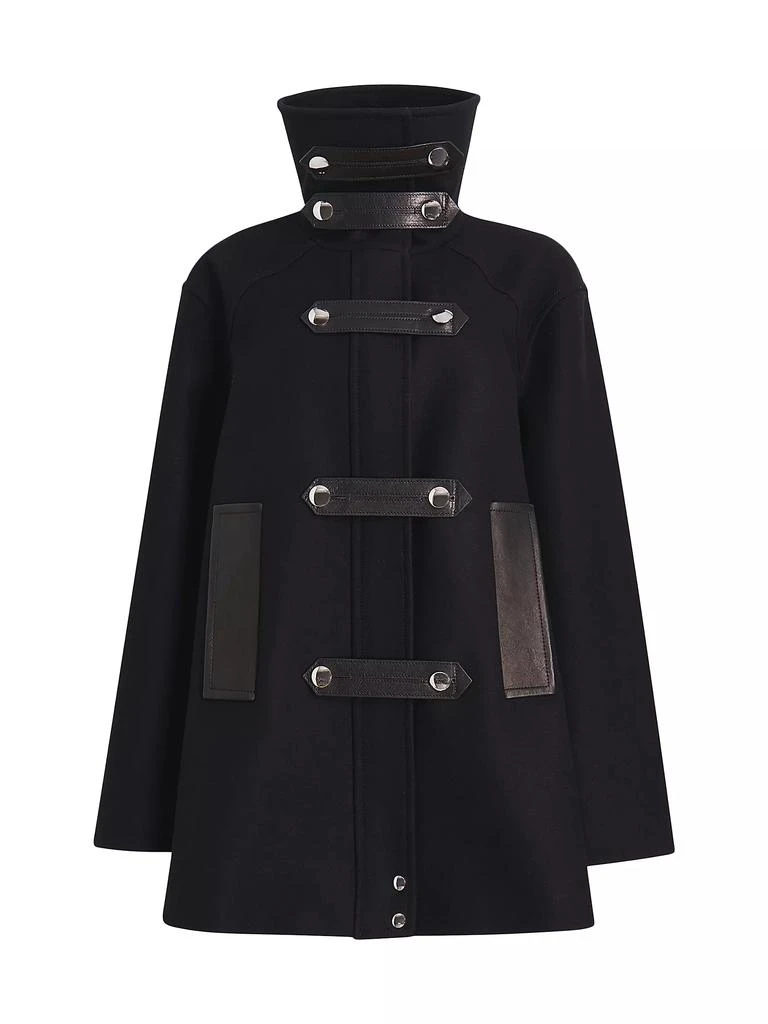 商品Khaite|Melbo Wool &amp; Leather Coat,价格¥34464,第1张图片