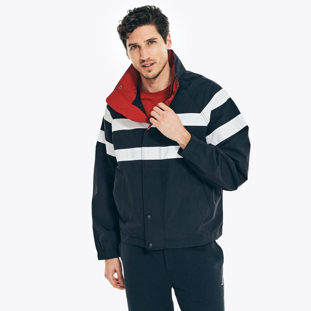 商品Nautica|Nautica Mens Chest-Stripe Rainbreaker Jacket,价格¥398,第1张图片