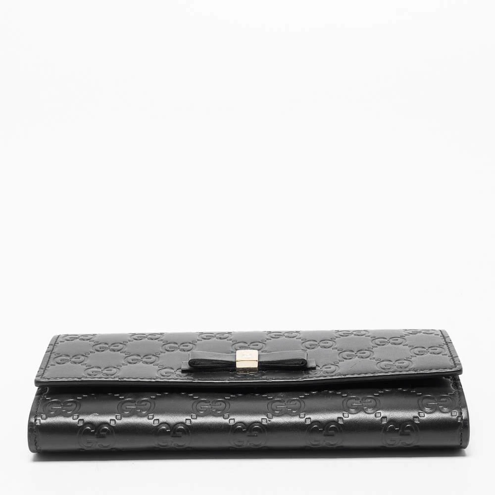 Gucci Black Guccissima Leather Bow Flap Continental Wallet 商品