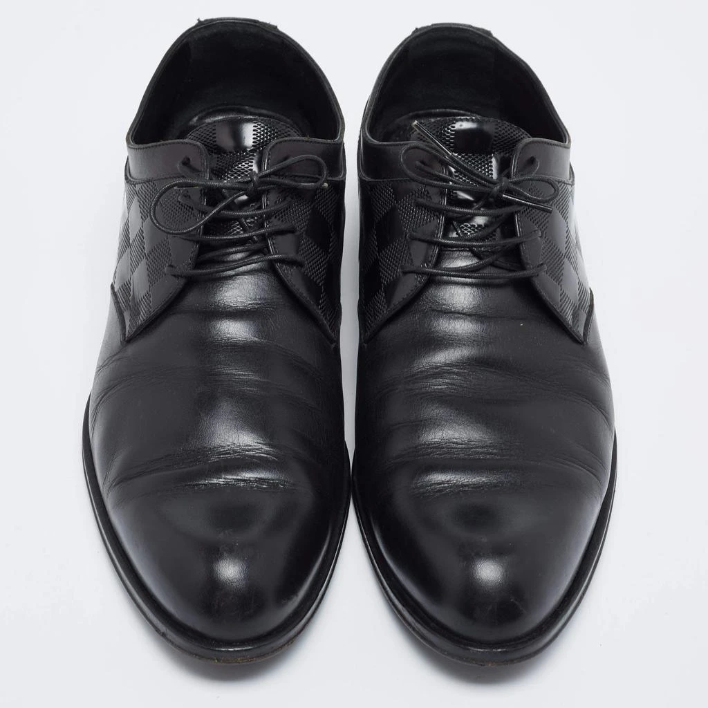 商品[二手商品] Louis Vuitton|Louis Vuitton Black Damier Embossed Leather Lace-Up Derby Size 43,价格¥2625,第3张图片详细描述