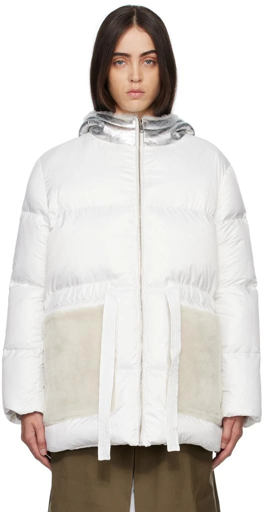 商品Yves Salomon|White Quilted Down Jacket,价格¥3950,第1张图片