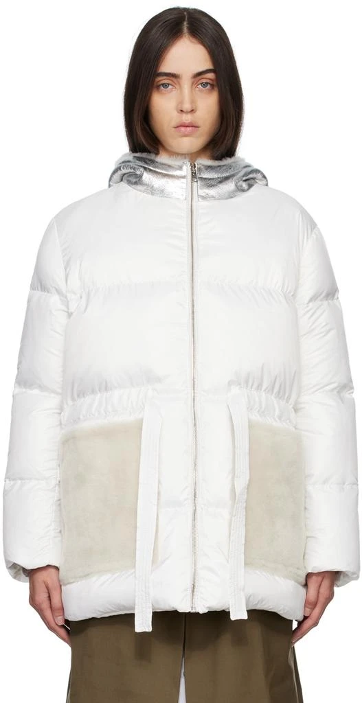 商品Yves Salomon|White Quilted Down Jacket,价格¥6319,第1张图片