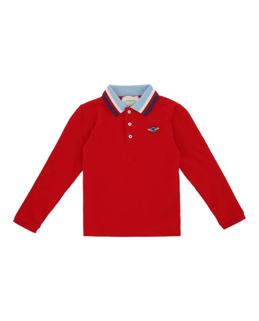 商品Gucci|Kids Embroidered Long Sleeve Polo,价格¥575,第1张图片