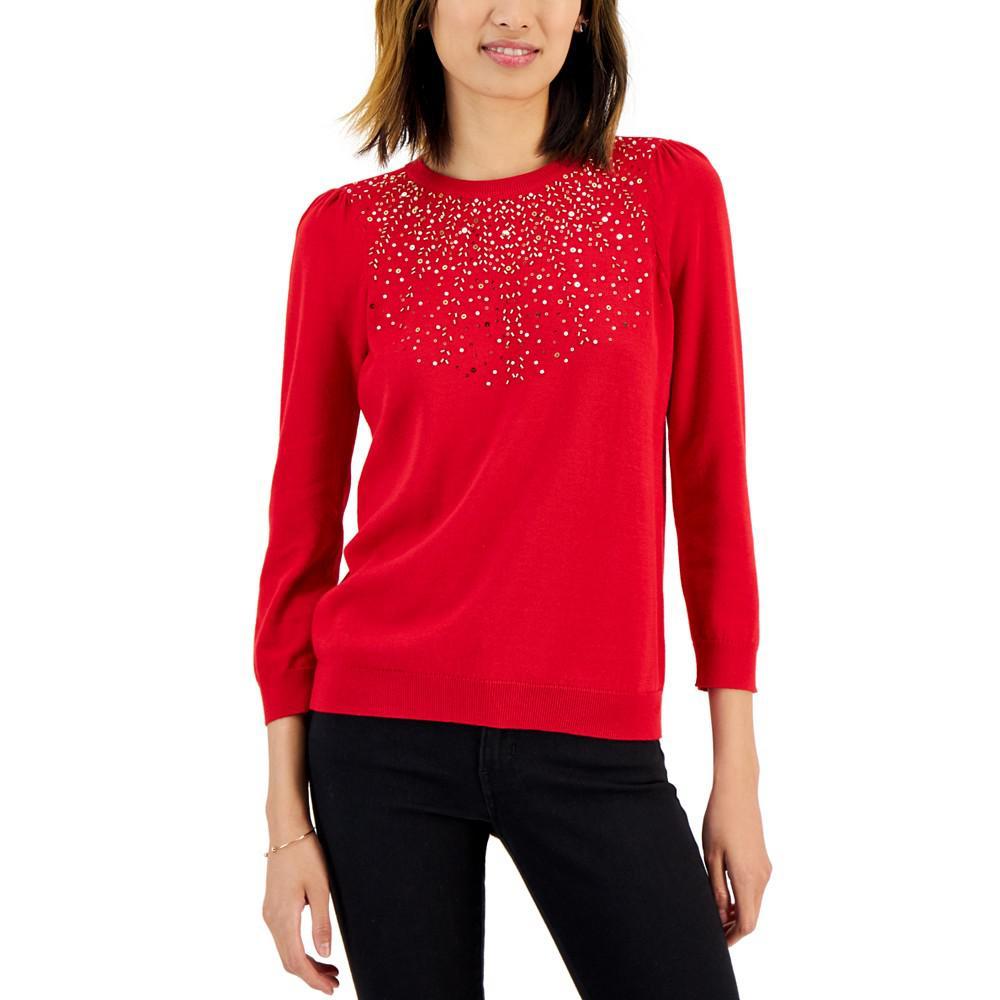 商品Charter Club|Petite Embellished Sweater, Created for Macy's,价格¥222,第3张图片详细描述