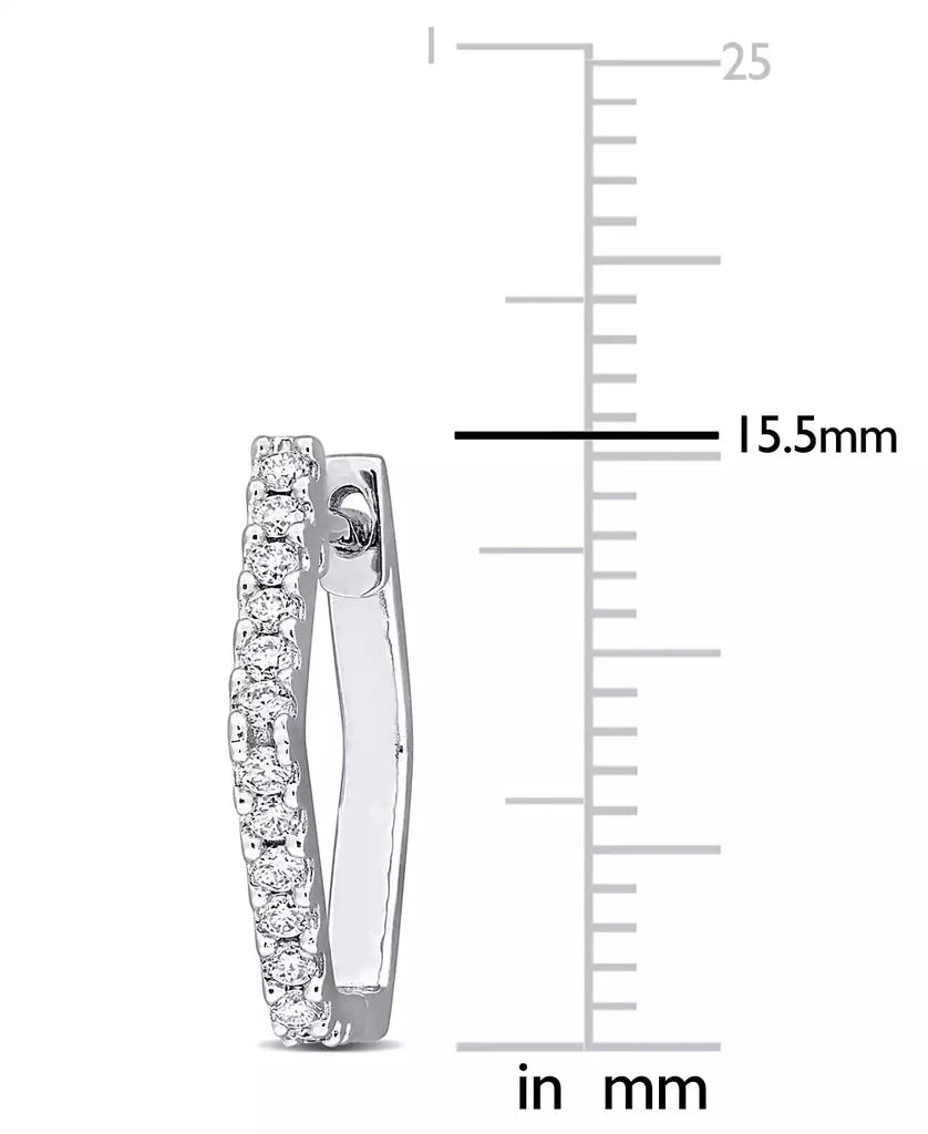 商品Macy's|Moissanite Hexagon Small Hoop Earrings (1/3 ct. t.w.) in Sterling Silver, 0.6",价格¥786,第3张图片详细描述