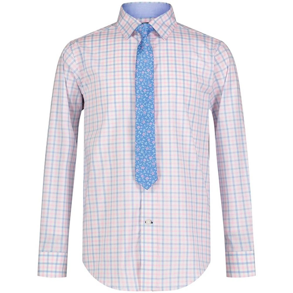 商品Tommy Hilfiger|Big Boys Long Sleeve Tattersall Shirt with Tie Set,价格¥166,第1张图片