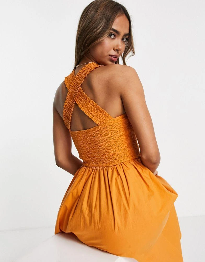商品Influence|Influence crossover strap midaxi dress in rust,价格¥170,第2张图片详细描述