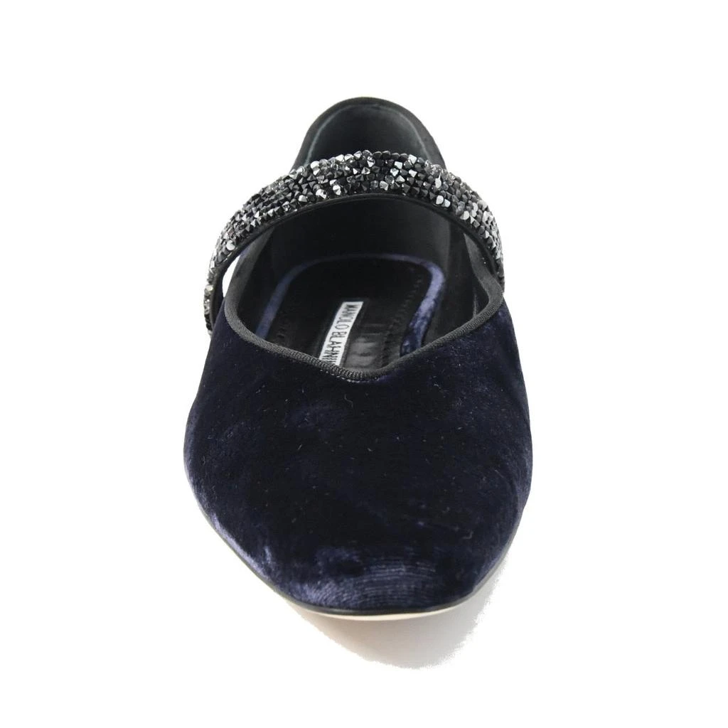 商品Manolo Blahnik|Manolo Blahnik Puxona Flat Navy,价格¥4057,第2张图片详细描述