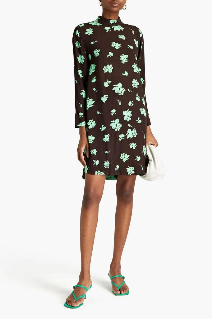 商品Ganni|Floral-print crepe mini dress,价格¥319,第4张图片详细描述