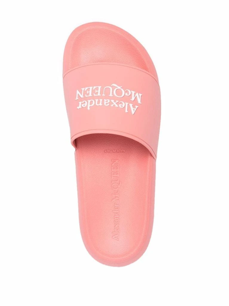 商品Alexander McQueen|ALEXANDER MCQUEEN - Oversized Logo Pool Slides,价格¥1320,第2张图片详细描述