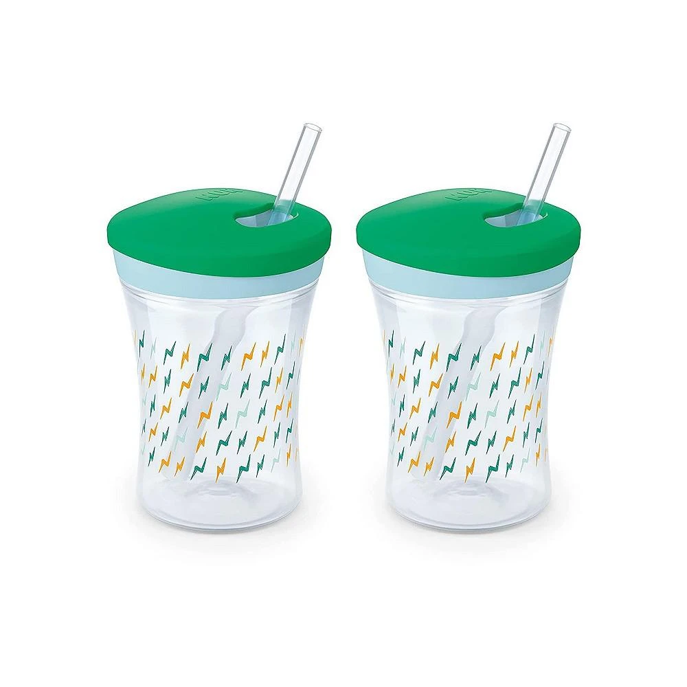 商品NUK|Evolution Straw Cup, Leak proof, 8 ounce, 2 pack, Green,价格¥121,第1张图片