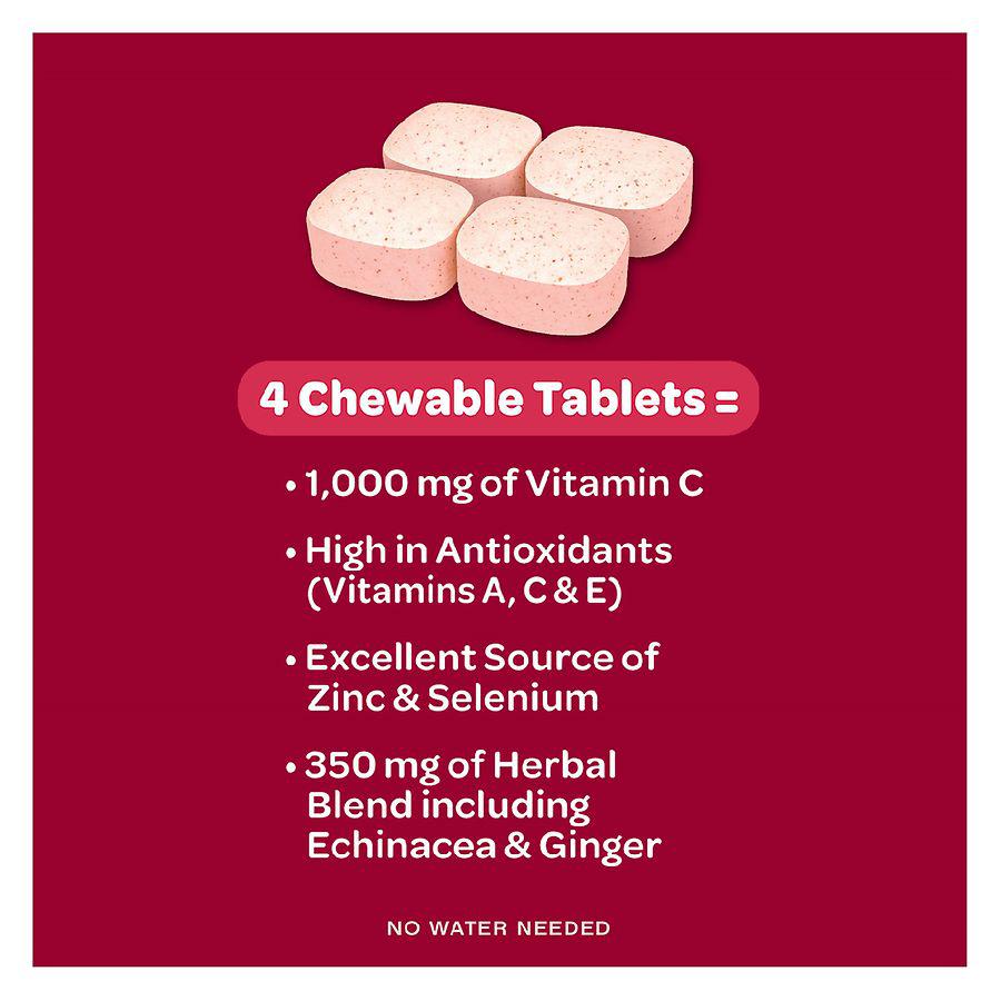 Immune Support Chewable Tablets Minerals & Herbs with Vitamin C, E, Zinc Very Berry商品第8张图片规格展示