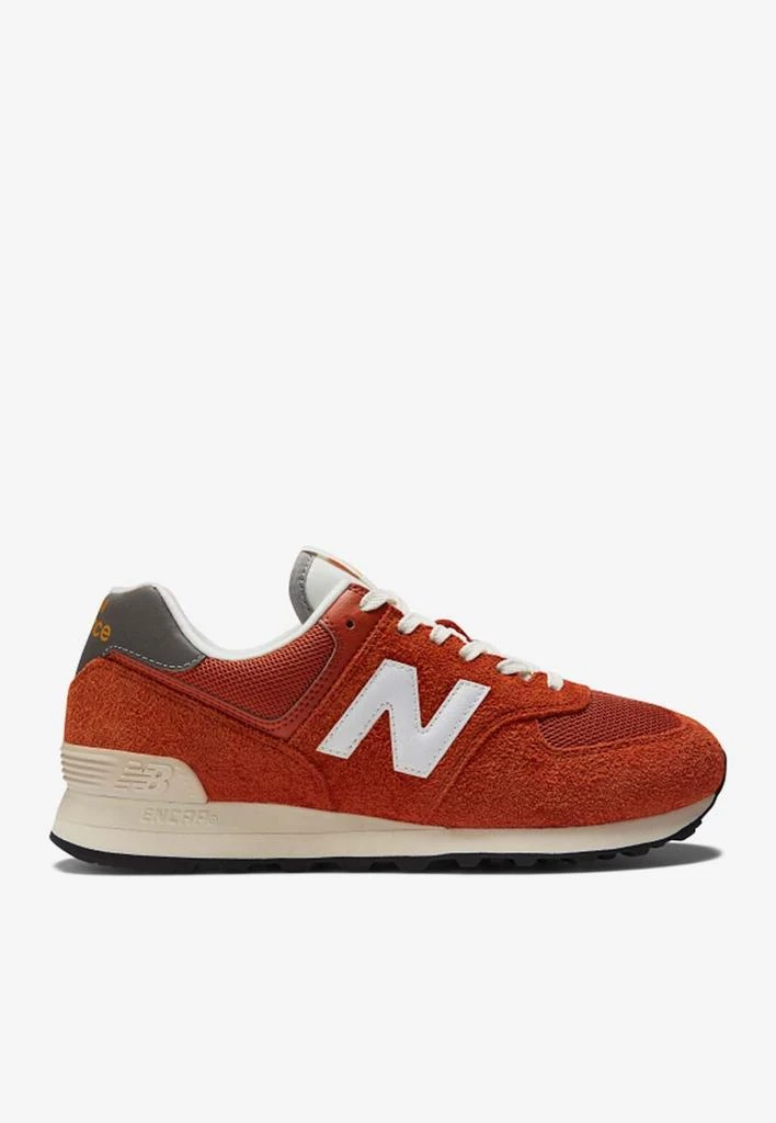 商品New Balance|574 Low-Top Sneakers in Beet Red with White,价格¥1085,第1张图片