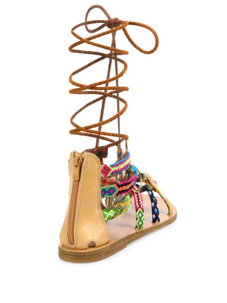 商品Elina Linardaki|Pinata Embroidered Leather Mid-Wrap Sandals,价格¥1218,第2张图片详细描述