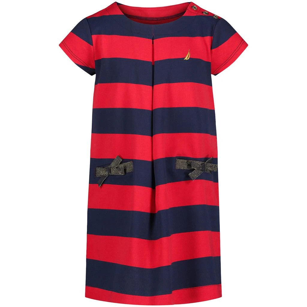 商品Nautica|Nautica Girls Striped Pleat Dress (7-16),价格¥176,第1张图片