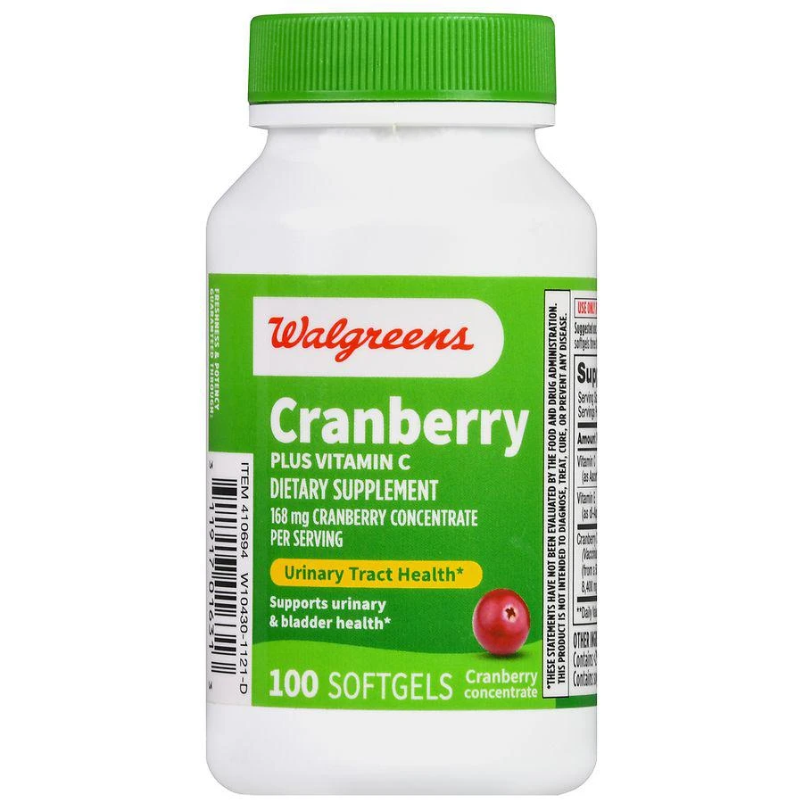 商品Walgreens|Cranberry 168 mg plus Vitamin C Softgels,价格¥89,第2张图片详细描述