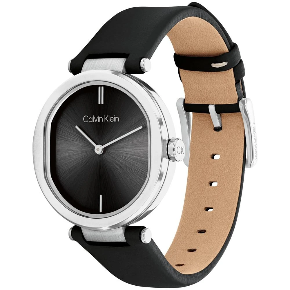 商品Calvin Klein|Women's 2-Hand Black Leather Strap Watch 36mm,价格¥976,第2张图片详细描述