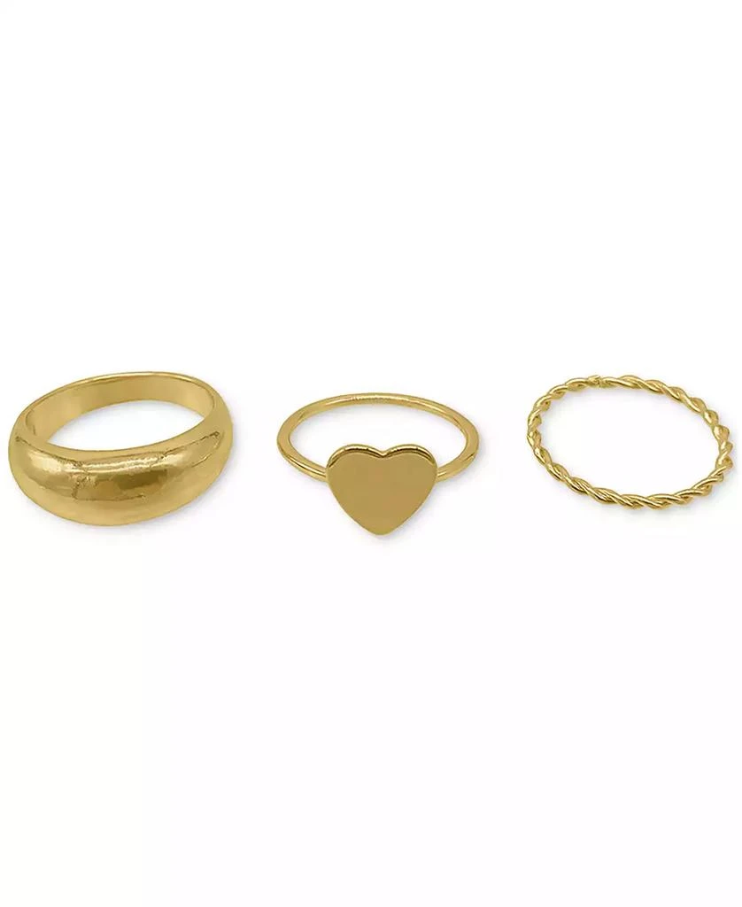 商品ADORNIA|14k Gold-Plated 3-Pc. Set Heart Rings,价格¥168,第1张图片