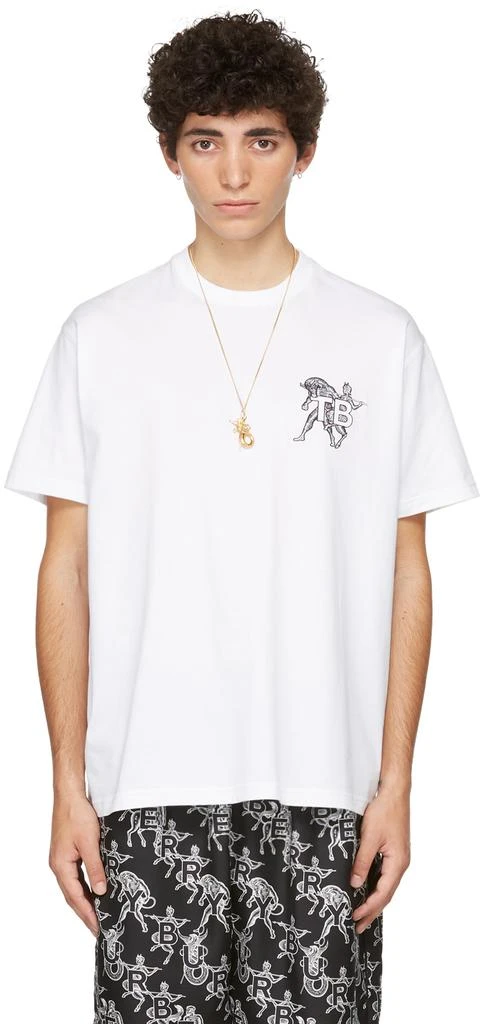 商品Burberry|白色 Mythical Alphabet 系列 Small TB 有机棉 T 恤,价格¥3944,第1张图片