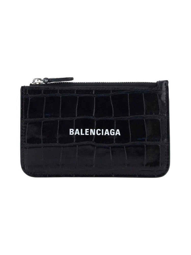 商品Balenciaga|Balenciaga Logo Printed Crocodile Effect Cardholder,价格¥1529,第1张图片